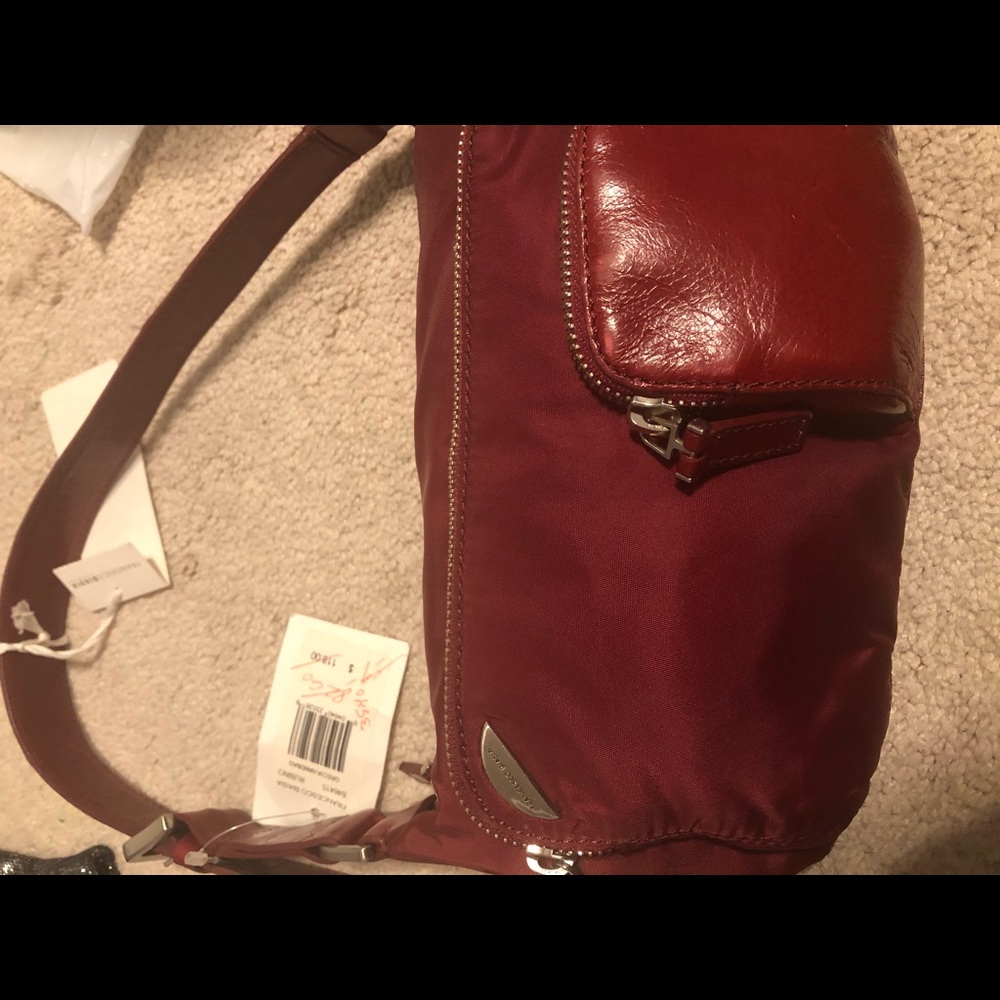 Red shoulder side body bag